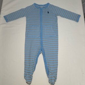 Baby Boys Blue Stripe Footie